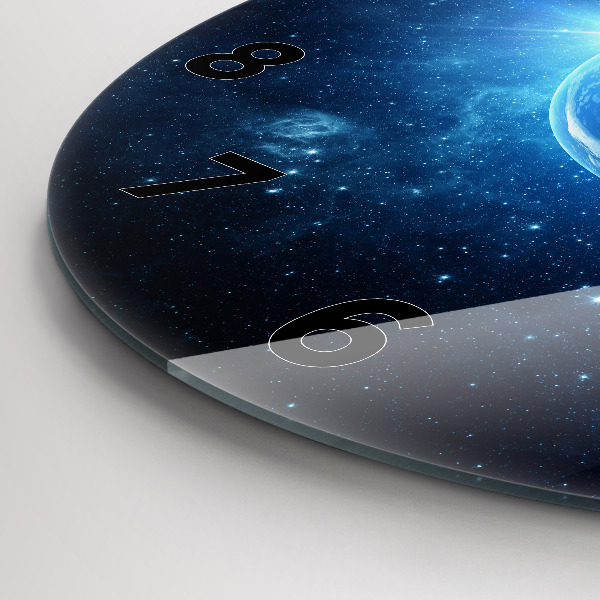 Ceas rotund de perete din sticlă Pământul și galaxia - NASA