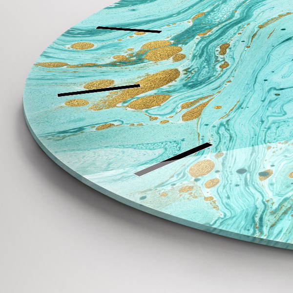 Ceas rotund de perete din sticlă Textura marmură