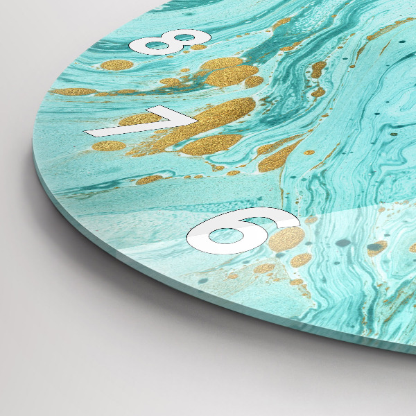 Ceas rotund de perete din sticlă Textura marmură