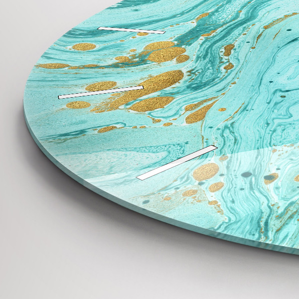 Ceas rotund de perete din sticlă Textura marmură