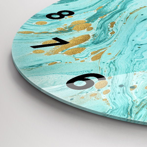 Ceas rotund de perete din sticlă Textura marmură