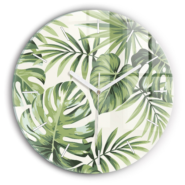 Ceas rotund de perete din sticlă Model tropical