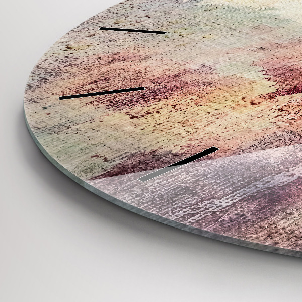 Ceas rotund de perete din sticlă Abstracție pictată