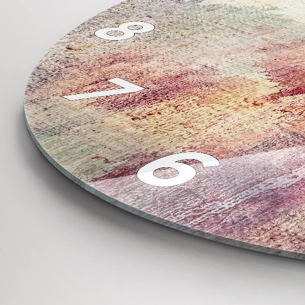 Ceas rotund de perete din sticlă Abstracție pictată