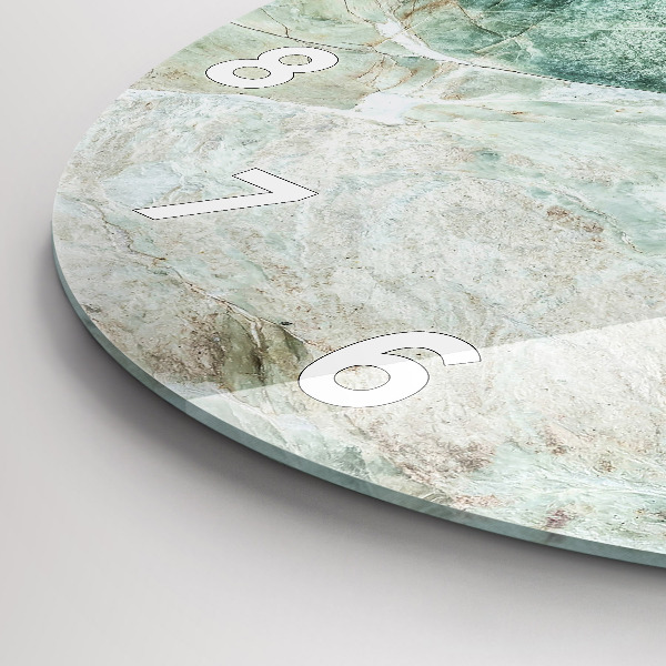 Ceas rotund de perete din sticlă Textura de piatră de marmură