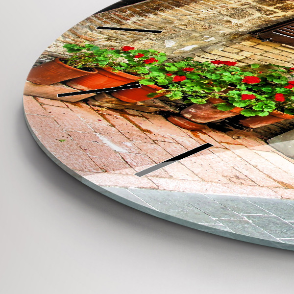 Ceas rotund de perete din sticlă Stradă pitorească