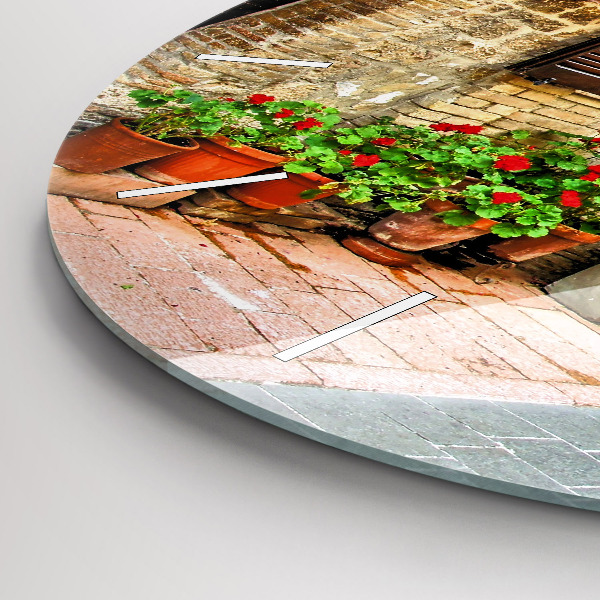 Ceas rotund de perete din sticlă Stradă pitorească