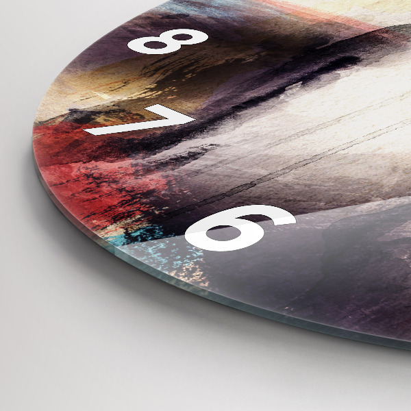 Ceas rotund de perete din sticlă Portret abstract al unei femei