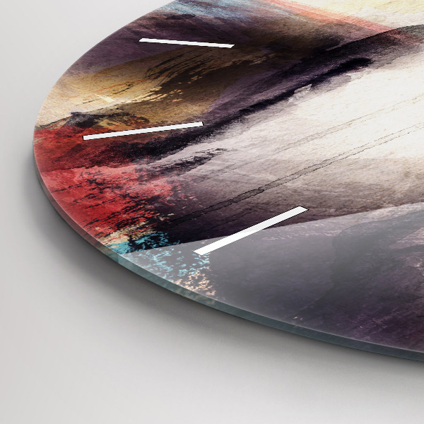 Ceas rotund de perete din sticlă Portret abstract al unei femei