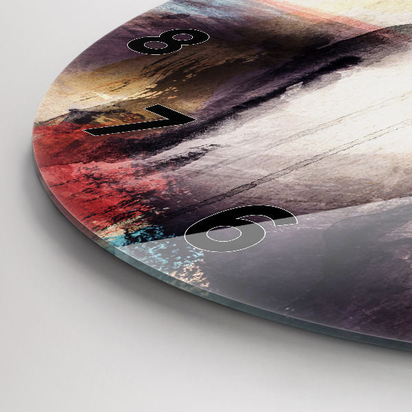 Ceas rotund de perete din sticlă Portret abstract al unei femei