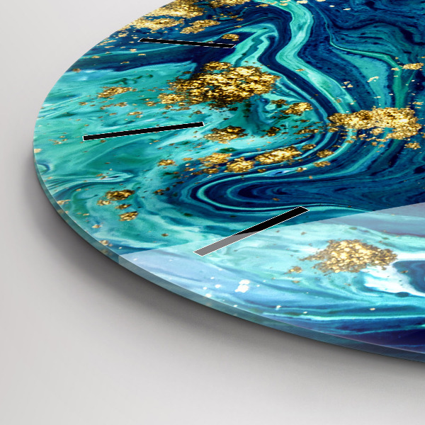 Ceas rotund de perete din sticlă Abstracția modernă