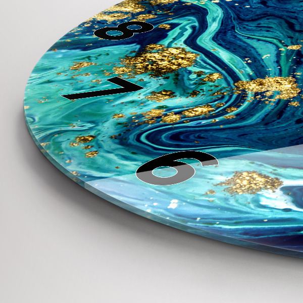 Ceas rotund de perete din sticlă Abstracția modernă