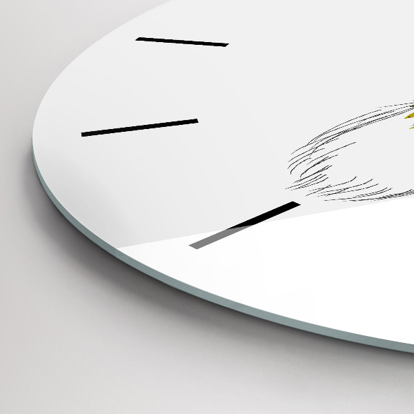 Ceas rotund de perete din sticlă Cap de cerb colorat