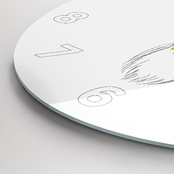 Ceas rotund de perete din sticlă Cap de cerb colorat