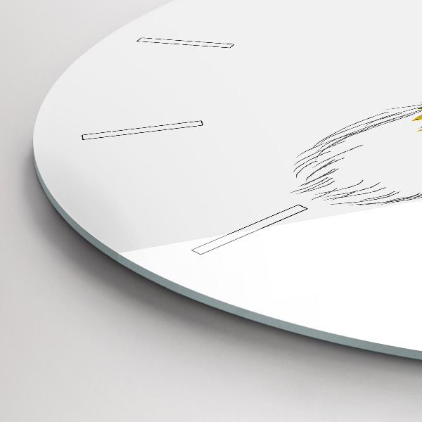 Ceas rotund de perete din sticlă Cap de cerb colorat