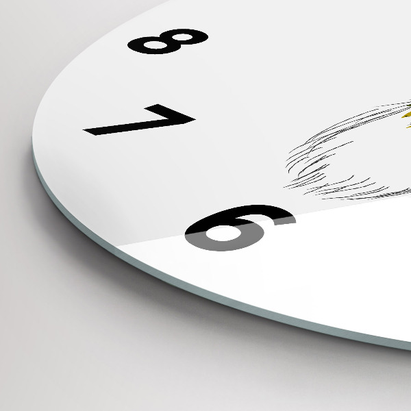 Ceas rotund de perete din sticlă Cap de cerb colorat