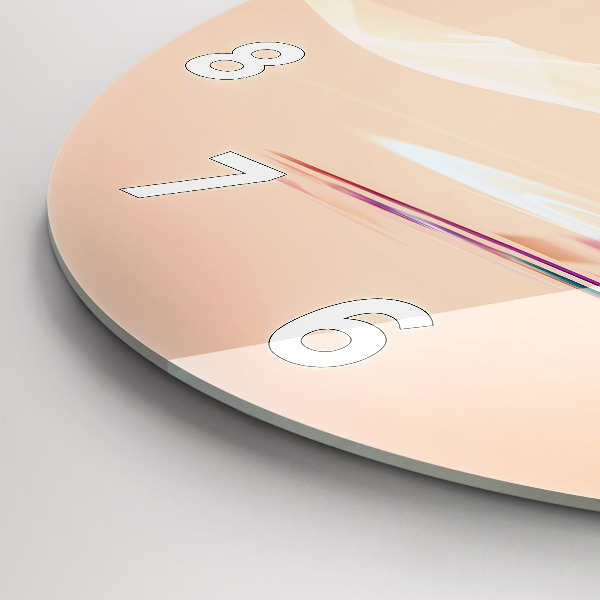 Ceas rotund de perete din sticlă Ilustrație cu flamingo