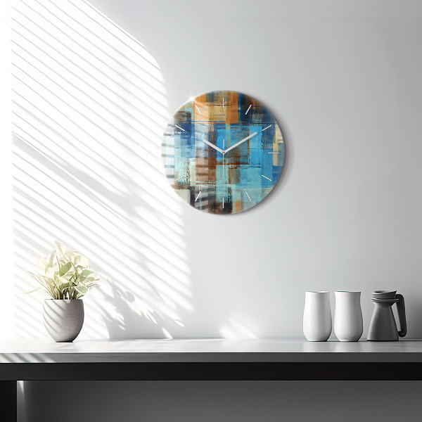 Ceas rotund de perete din sticlă Fundal colorat – abstracție