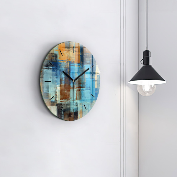 Ceas rotund de perete din sticlă Fundal colorat – abstracție