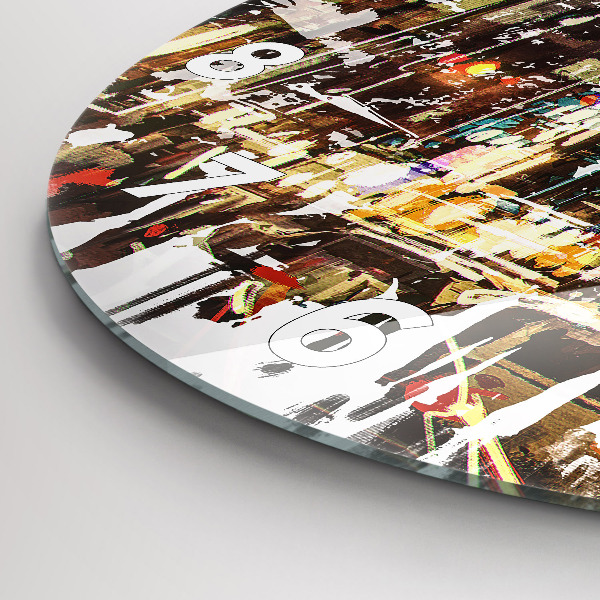 Ceas rotund de perete din sticlă Orașul New York