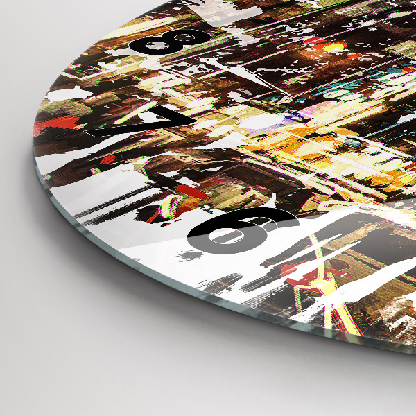 Ceas rotund de perete din sticlă Orașul New York