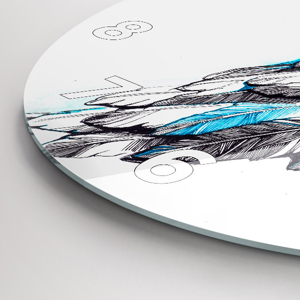 Ceas rotund de perete din sticlă Imitație de aripi de pasăre