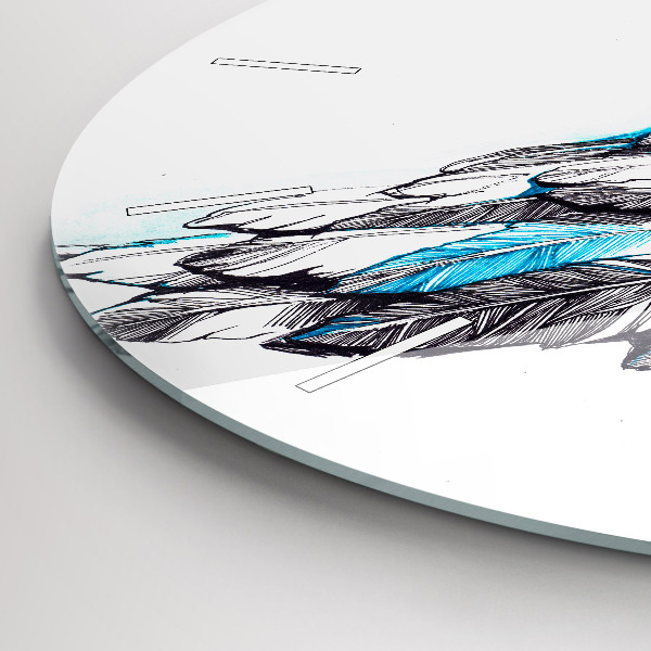 Ceas rotund de perete din sticlă Imitație de aripi de pasăre