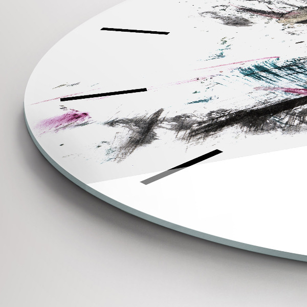 Ceas rotund de perete din sticlă Profilul unui lup pictat