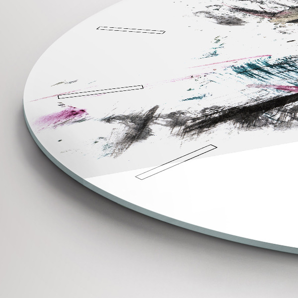 Ceas rotund de perete din sticlă Profilul unui lup pictat