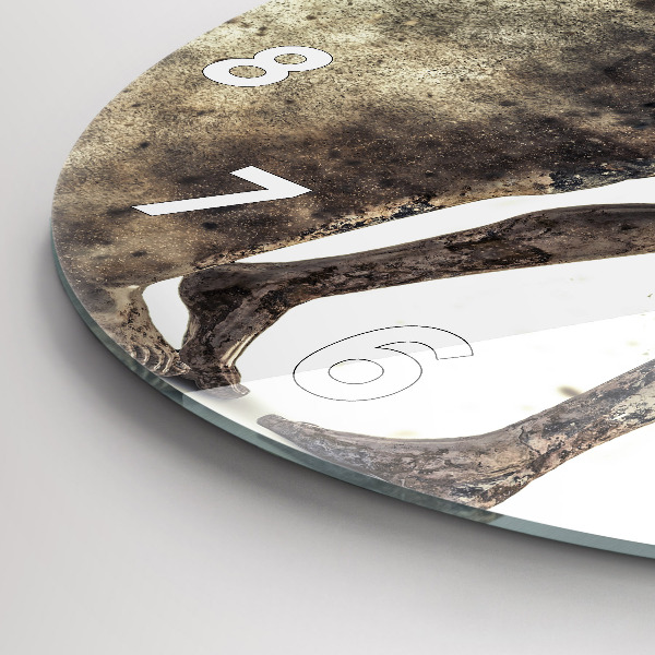 Ceas rotund de perete din sticlă Oameni abstracti de nisip