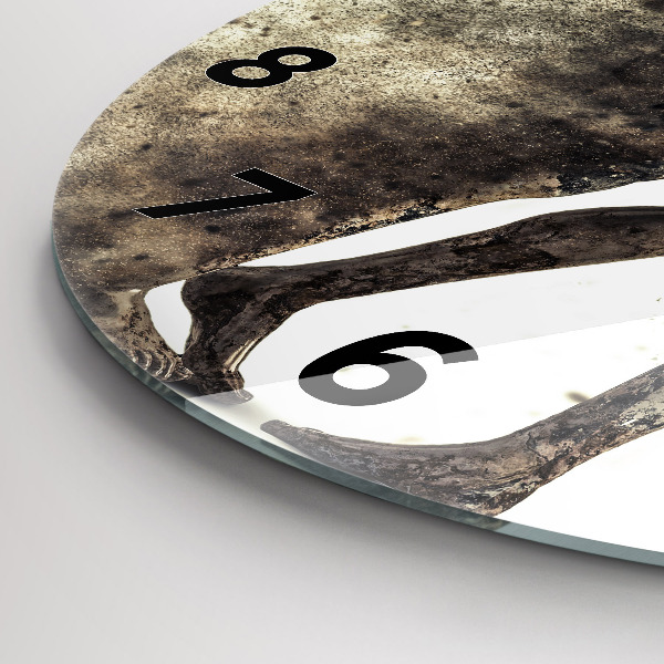 Ceas rotund de perete din sticlă Oameni abstracti de nisip