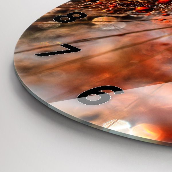 Ceas rotund de perete din sticlă Păpădie cu rouă