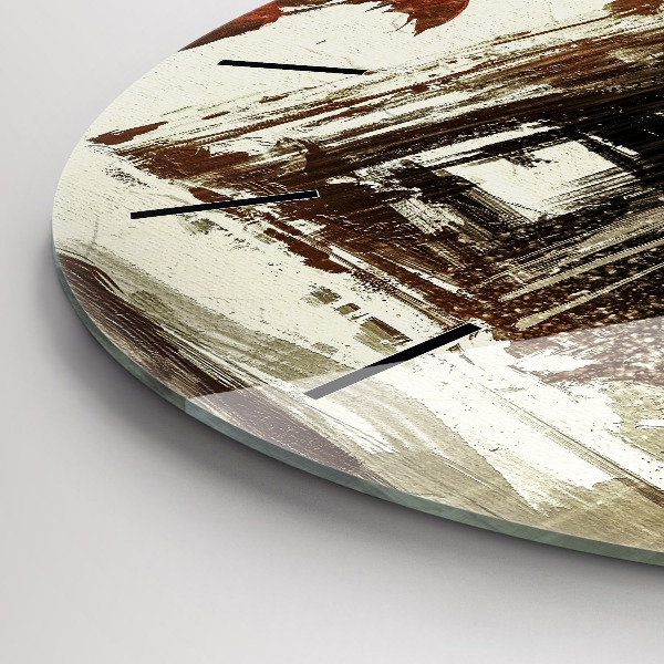 Ceas rotund de perete din sticlă Femeie într-o noapte ploioasă