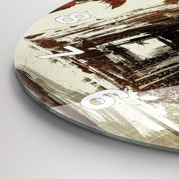 Ceas rotund de perete din sticlă Femeie într-o noapte ploioasă