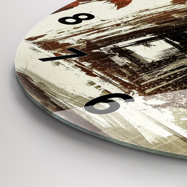 Ceas rotund de perete din sticlă Femeie într-o noapte ploioasă