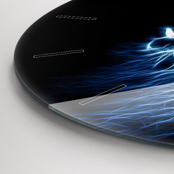 Ceas rotund de perete din sticlă Leu sălbatic