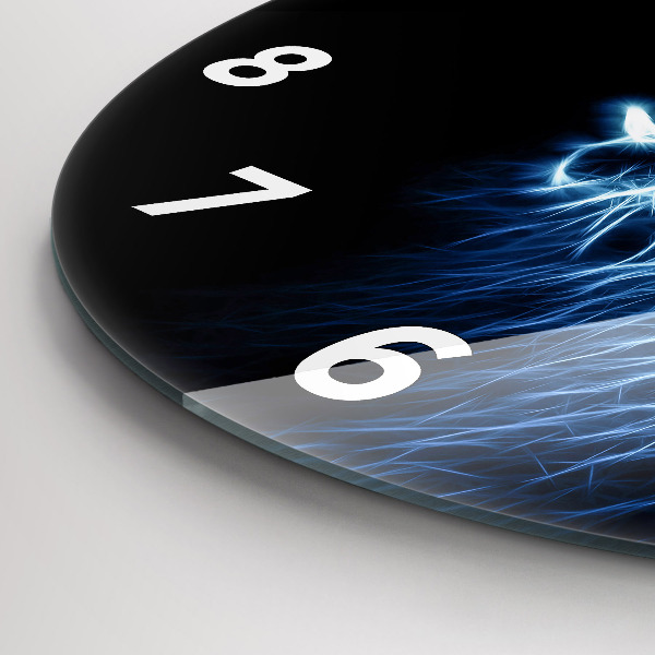 Ceas rotund de perete din sticlă Leu sălbatic