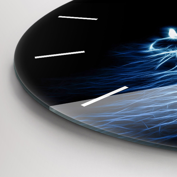 Ceas rotund de perete din sticlă Leu sălbatic