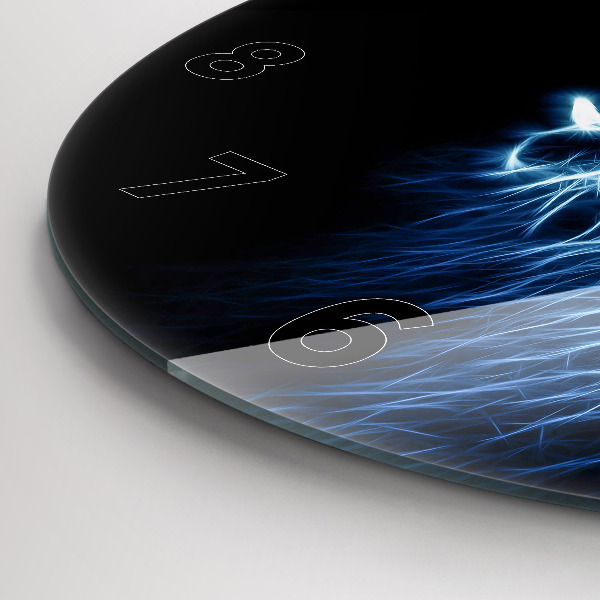 Ceas rotund de perete din sticlă Leu sălbatic