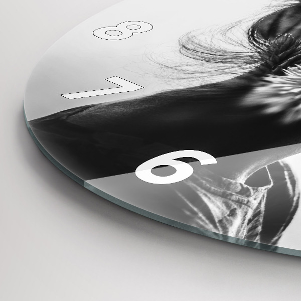 Ceas rotund de perete din sticlă Portretul unei femei