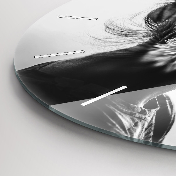 Ceas rotund de perete din sticlă Portretul unei femei