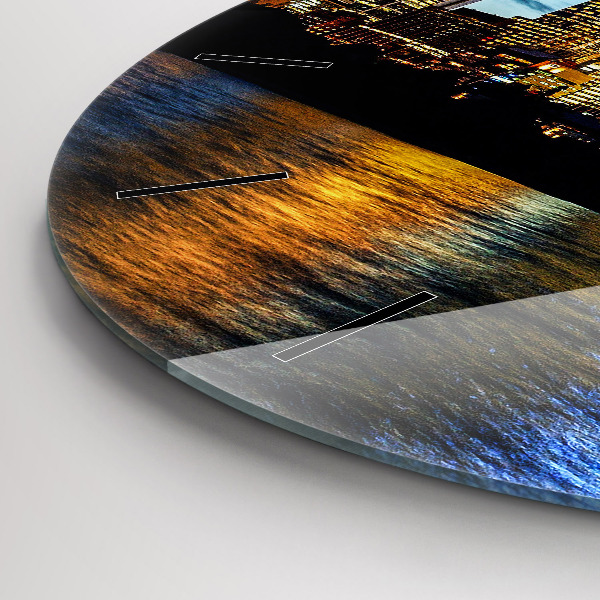 Ceas rotund de perete din sticlă Seara Sydney