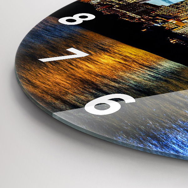 Ceas rotund de perete din sticlă Seara Sydney