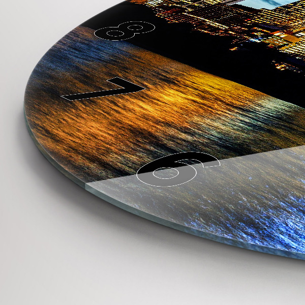 Ceas rotund de perete din sticlă Seara Sydney