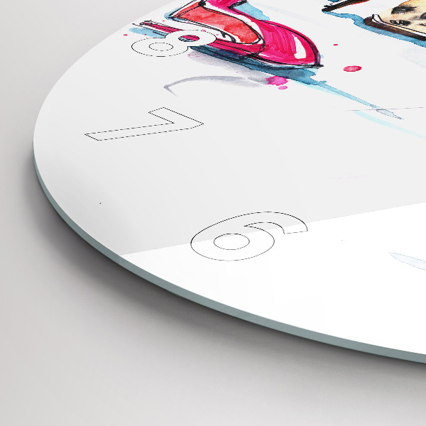 Ceas rotund de perete din sticlă Element de feminitate