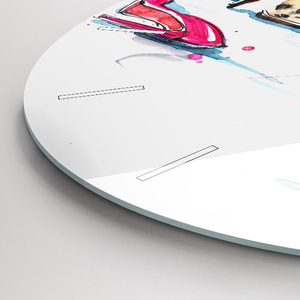 Ceas rotund de perete din sticlă Element de feminitate