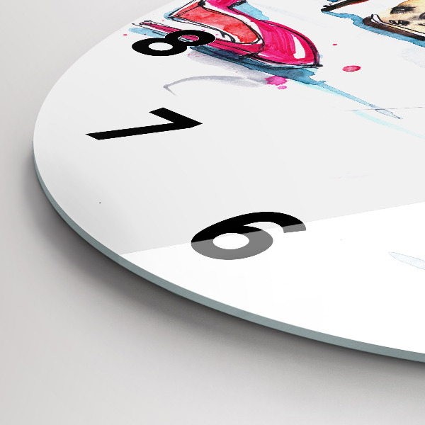 Ceas rotund de perete din sticlă Element de feminitate