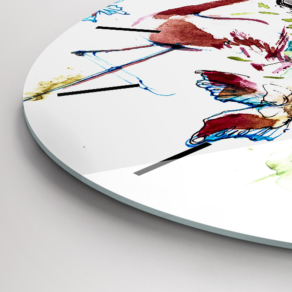 Ceas rotund de perete din sticlă Zoolog