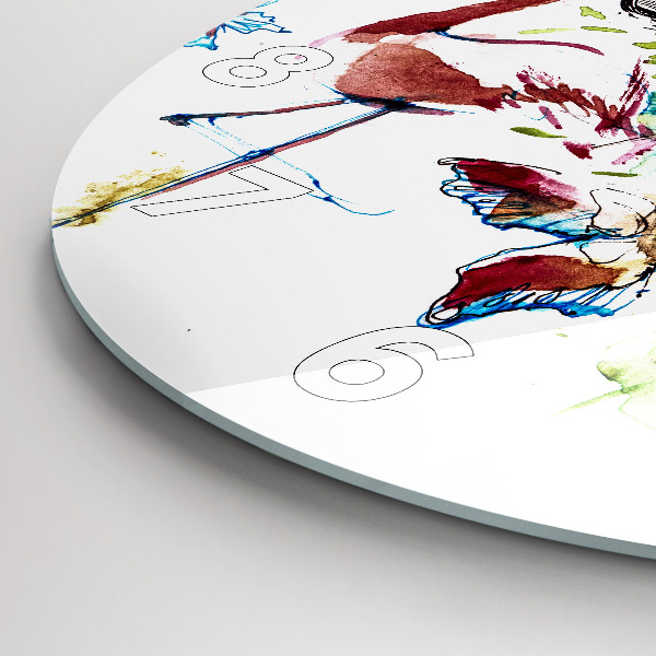 Ceas rotund de perete din sticlă Zoolog