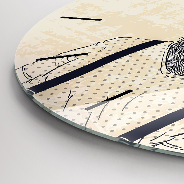 Ceas rotund de perete din sticlă Cerb abstract